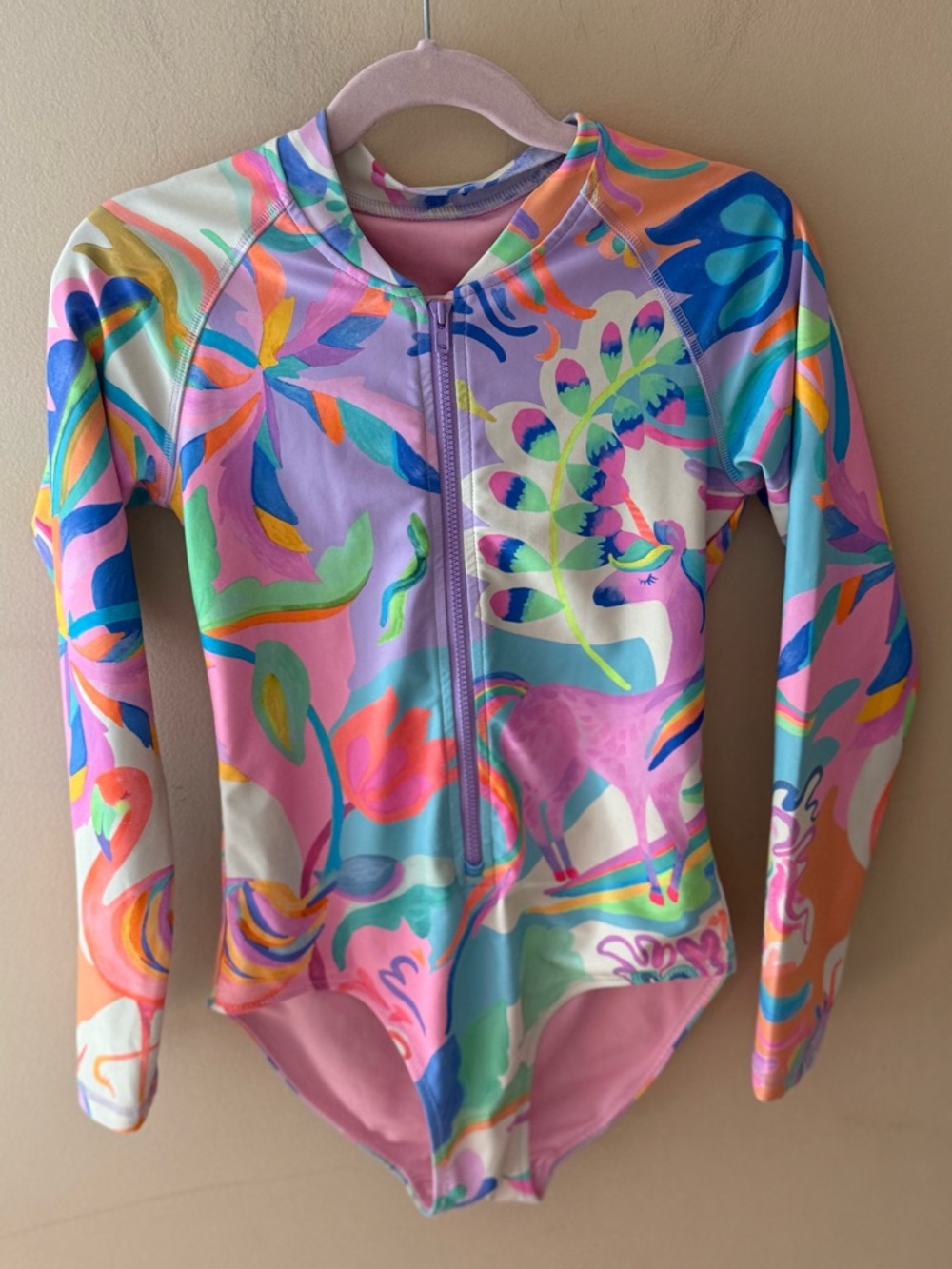 Next One Piece Swimsuit vibrant unicorn colors size 9